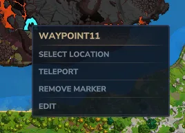 Waypoint context menu
